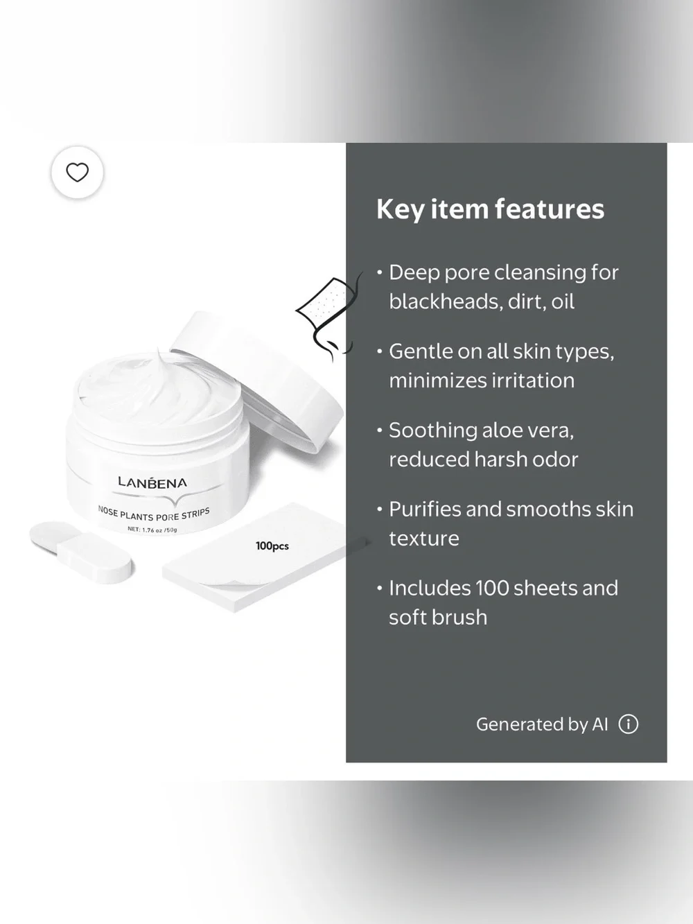 Lanbena White Nose Plants Pore Strip & Cream Kit - White